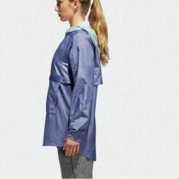 Adidas ID Women's Lilac Purple Green Woven Shell Anorak Rain Jacket Outw… - Picture 8 of 11